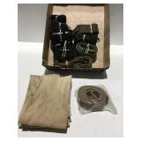 Belts and canvas bags, some military