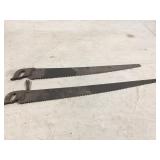 2 vintage wood saws
