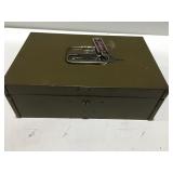 Metal lock box with key