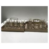 Gold wheat glasses, and carrier