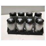 Vintage aluminum spice rack with spices