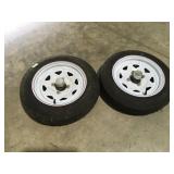 Trailer, tires rims, and hubs 4.80-12ï¿½
