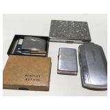 Vintage lighters and cigarette case
