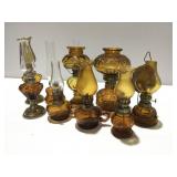 Amber colored oil lamps