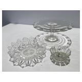 Glass 10 inch cake, plate and more