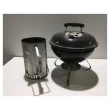 Weber, charcoal starter and grill
