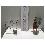 Large chicken decor items