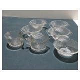 Clear glass bowls Cream and sugar