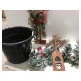 Plastic tub with decor items