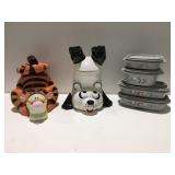 Tigger cookie jar, panda cookie jar, pioneer