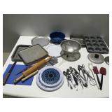Baking items pans, kitchen, utensils