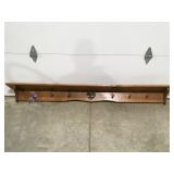 Wood shelf with hangers 72ï¿½