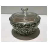Henn pottery spongeware bowl with lid