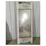 Framed sliding mirror door bright white finish