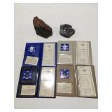 Gemstones & petrified wood and Crystal cluster