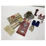 Vintage items, vanity set cooking thermometer