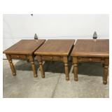 3 wood Side/end tables 21 1/2ï¿½ x 25ï¿½ x 21ï¿½ tall