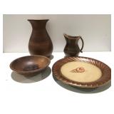 Wood vase, pitcher & bowl and more