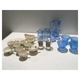 Coca-Cola glasses, Rubbermaid, pitcher, and cups