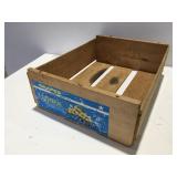Wood crate with advertising