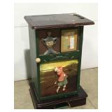 Golfer particleboard cabinet