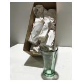 8 green Coca-Cola glasses