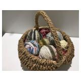Basket of material balls