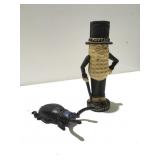 Cast iron Mr. peanut bank and beetle shoehorn