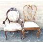 2 Chairs Victorian & Side Chair (Seat Stained)