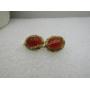 Vintage 12kt G.F. Egyptian Carnelian Scarab Earrin