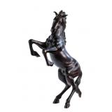 Rampant Colt Bronze Signed Horse Statue