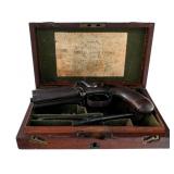 Cased J. Lang Four Barrel Box Lock Pistol