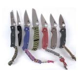 Spyderco Folding Pocket Knives 7 Pcs Lot Knife