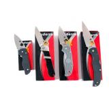 Spyderco Folding Knife Lot Four Knives