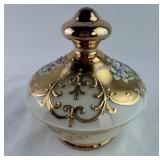 Bohemian Czech Jar W/ Gold Gilt & Enamel Floral