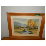 Mid Century Landscape Watercolor by CADY