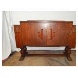 Antique Art Deco Oak Buffet Side Board Bar