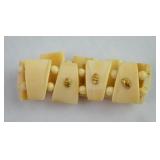 Vtg Bone Bracelet w/ Natural Gold Nuggets