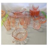 (48) Asstd Pink Depression Glass A Hocking & More