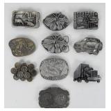 (10) Pewter Belt Buckles Kershaw & more