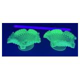 Fenton Emerald Green Opalescent Uranium Candle