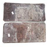 Vintage 1950 Idaho License Plates #674 CM