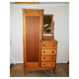 Antique Mission Oak Dresser Wardrobe