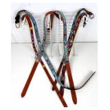 Vintage Beaded Western Kids Leather Belts