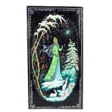 Vintage Russian Snow Maiden Wood Painting Lacquer