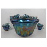Indiana Glass Harvest Grape Punch Bowl Carnival