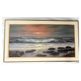 Vtg Maurice Meyer Coastal Sunset Oil Painting