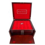 Vtg PCS Stamps & Coins Wooden Coin Box