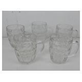 (5) Asstd Dimpled Glass British Beer Mugs