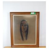 Gerda Christoffersen Pastel Indian Drawing Framed